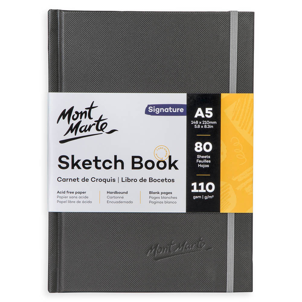 Mont Marte Hardbound Sketch Book A5 110gsm 80 Sheets