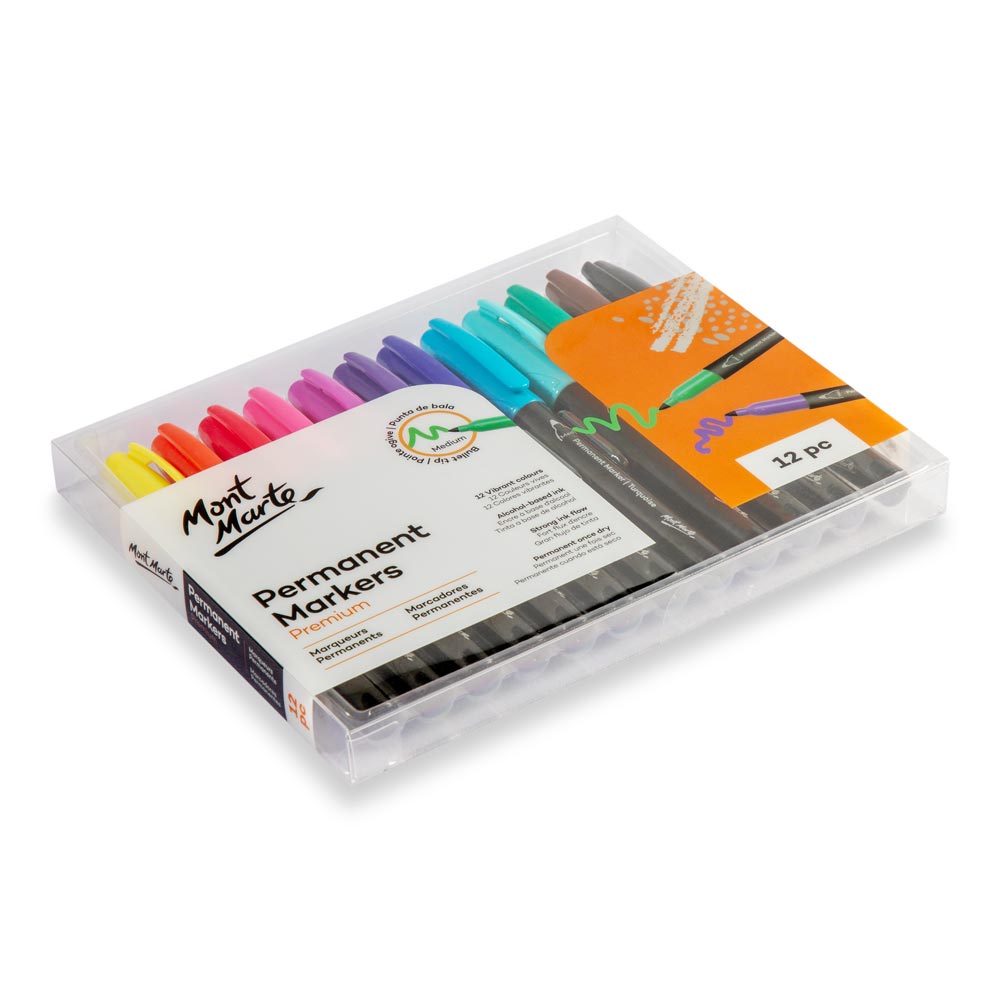 Mont Marte Permanent Markers Premium 12pc Alcohol Ink Set