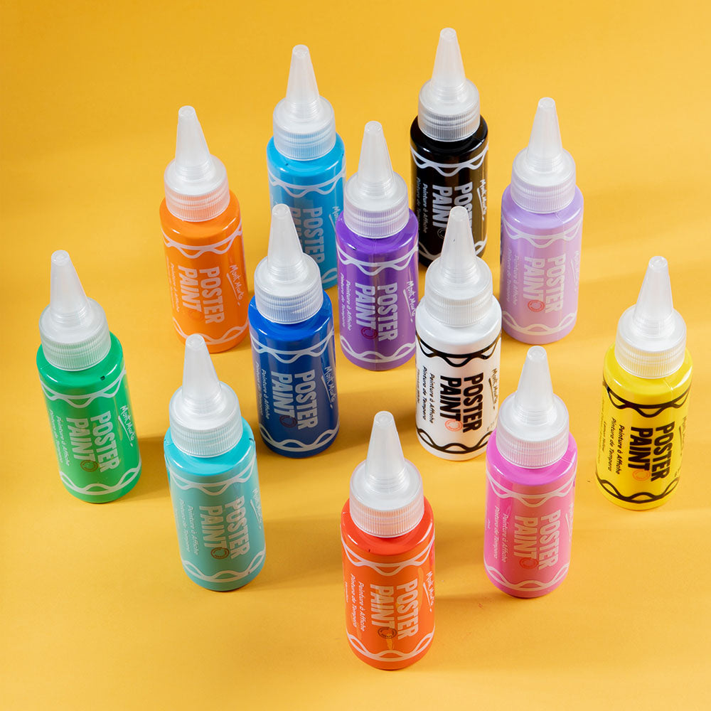 Mont Marte Poster Paints 12pc x 60ml Washable Kids Paint Set