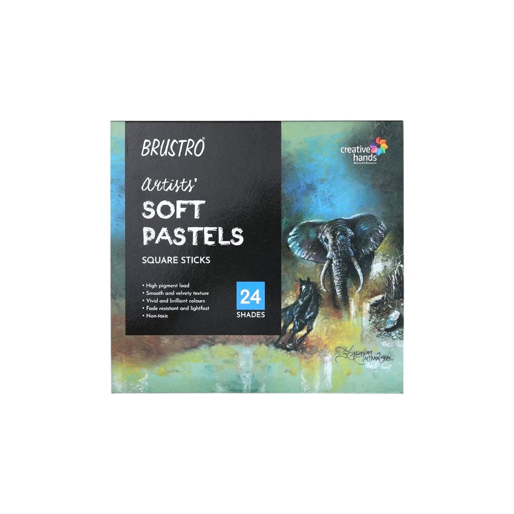 Brustro Soft Pastels Set of 24 Front VIew  Assorted Brilliant C