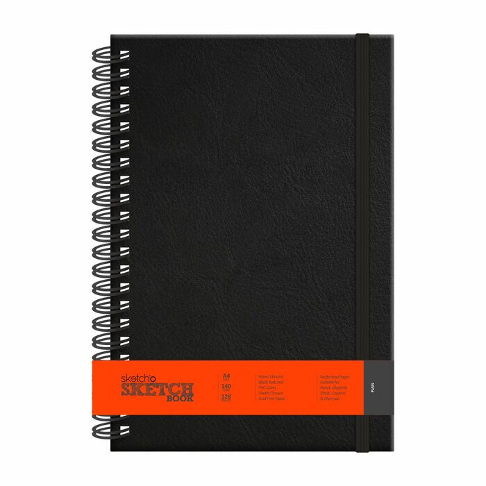 A5 notebook with spiral binding and orange ribbon, perfect for organizing notes and thoughts.