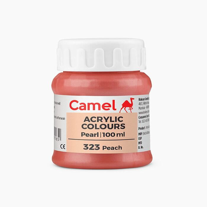 Camel acrylic Pearl Peach color paint.