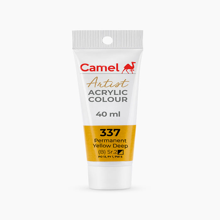 Camel Artist  Acrylic Colour - 40ml - Permanent Yellow Deep.