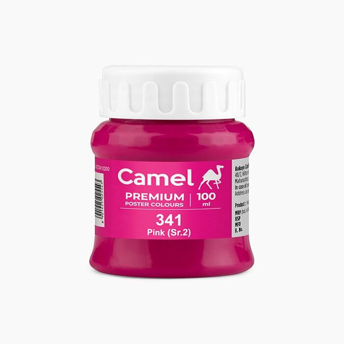 Camel premium poster color in a shade of Pink 100ml.
