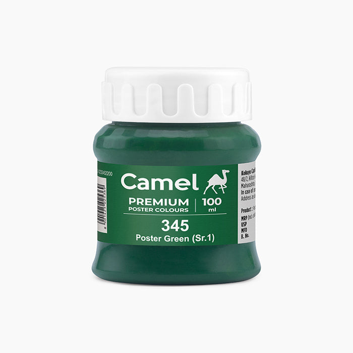 Camel premium poster color in a shade of Poster Green 100ml.