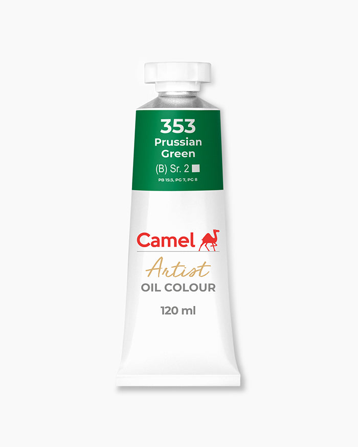 Camel oil paint tube in Prussian Green color 120ml.