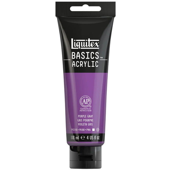 Purple Gray Liquitex Basic acrylic paint tube.