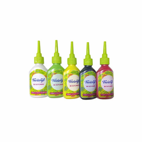 Pidilite Fevicryl 3D Outliners Fabric & Multi-Surface - Set of 5 Shades Pidilite