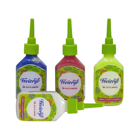 Pidilite Fevicryl 3D Outliners Fabric & Multi-Surface (Loose Colours) Pidilite