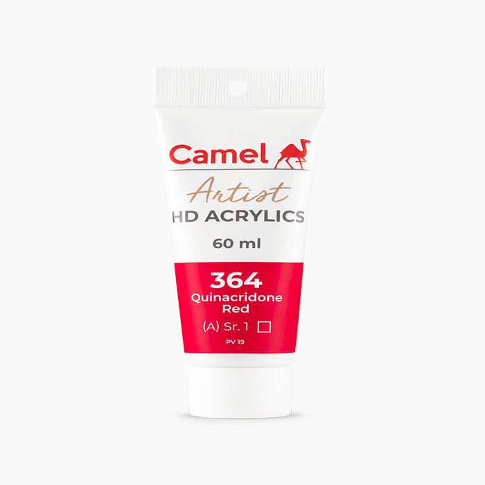 60ml tube of Camel HD Acrylic paint in Quinacridone Red Color.