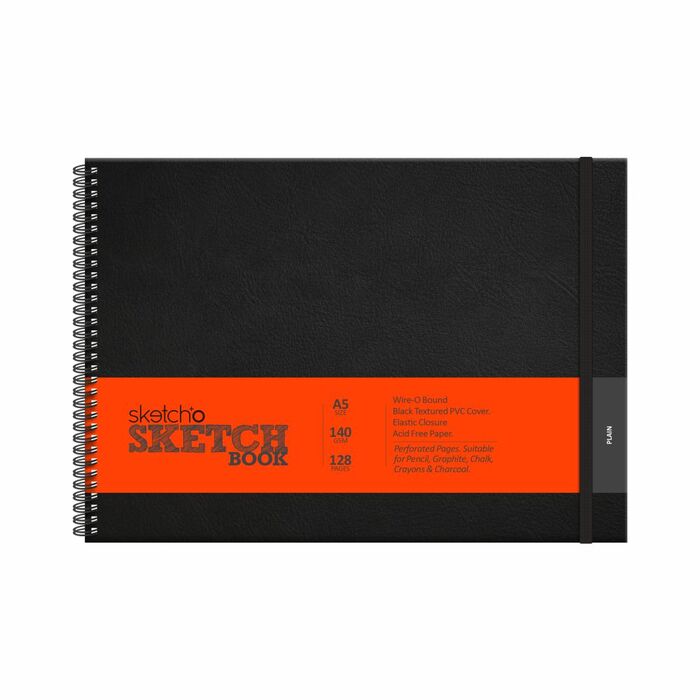 A5 notebook with spiral binding and orange ribbon, perfect for organizing notes and thoughts.