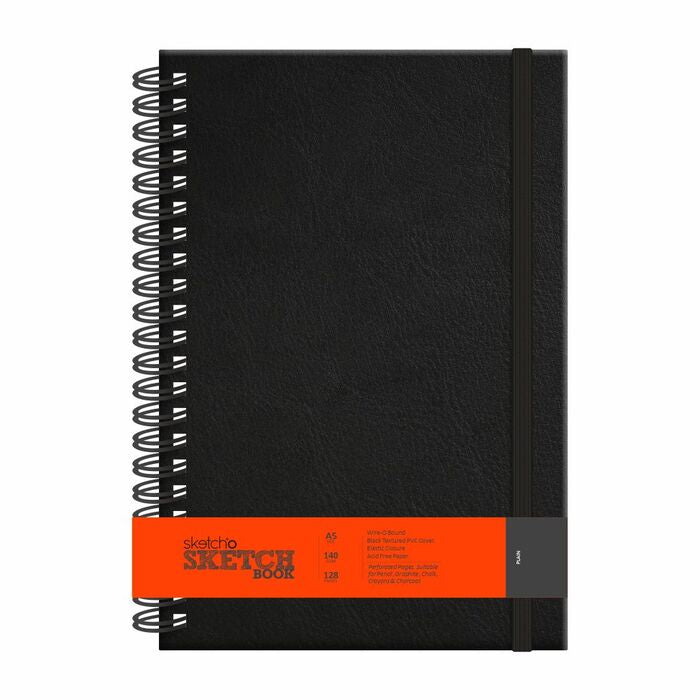 A5 notebook with spiral binding and orange ribbon, perfect for organizing notes and thoughts.