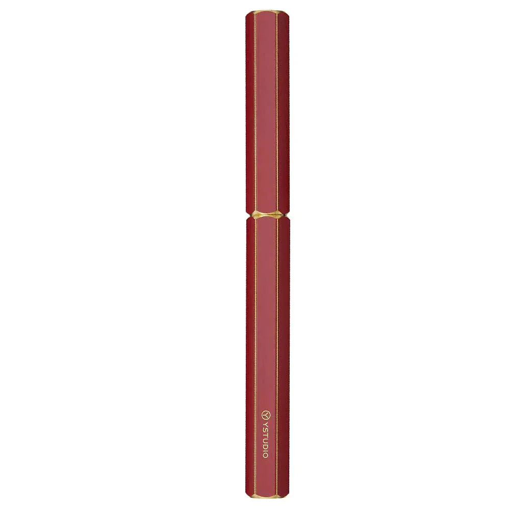Ystudio | Fountain Pen | Red Hexogon | Classic Revolve | Brass Body | Medium Nib YSTUDIO