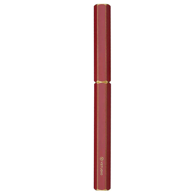 Ystudio | Fountain Pen | Red Hexogon | Classic Revolve | Brass Body | Medium Nib YSTUDIO
