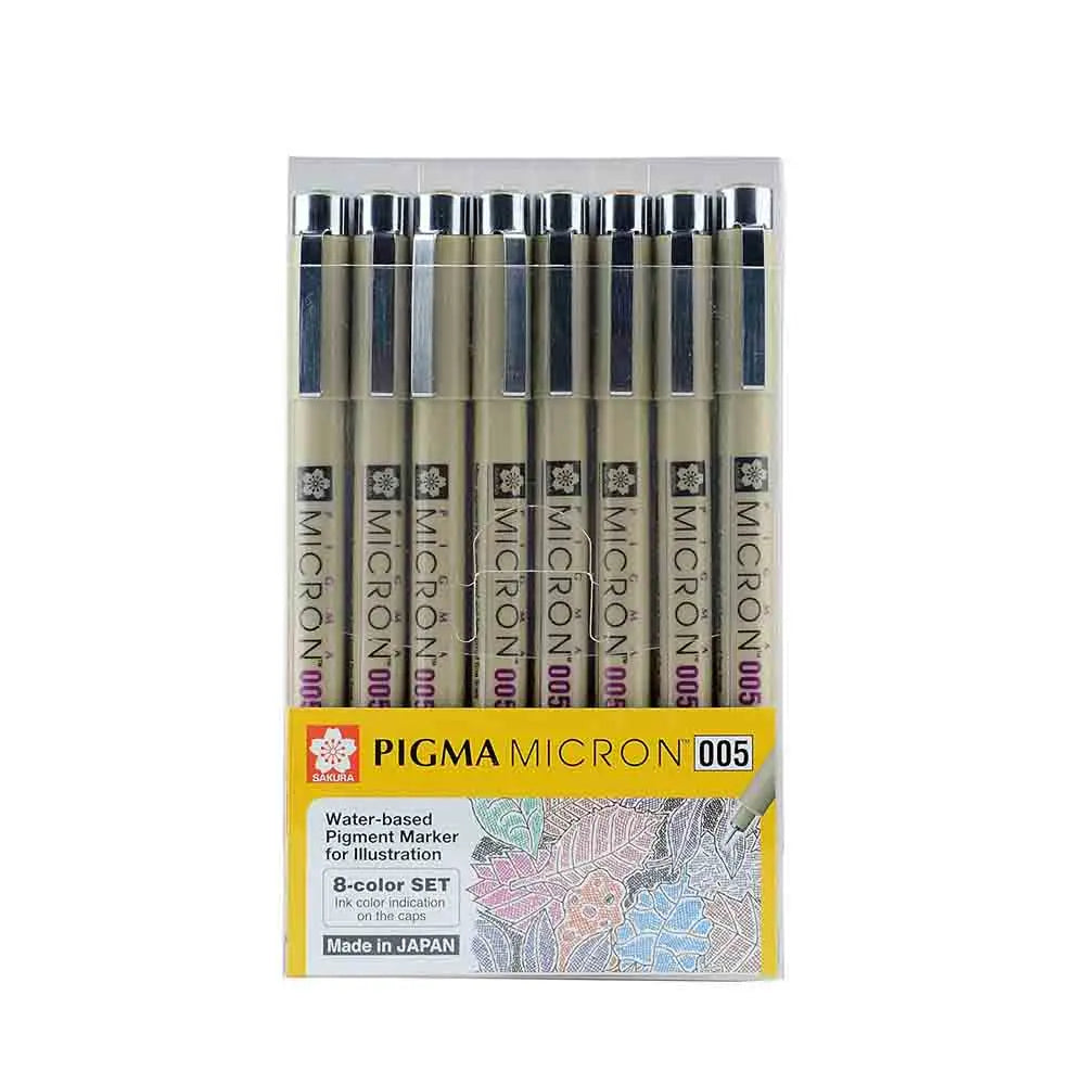 Sakura Pigma Micron Pen Colourful Ink Set of 8 Sakura