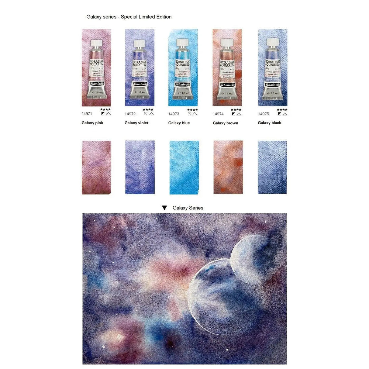 Schmincke Horadam Aquarell Super Granulation Set 5x15ml (Galaxy) Schmincke