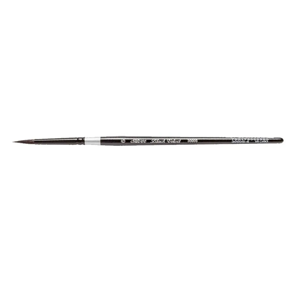 Silver Black Velvet Round Brush- 3000S Silver