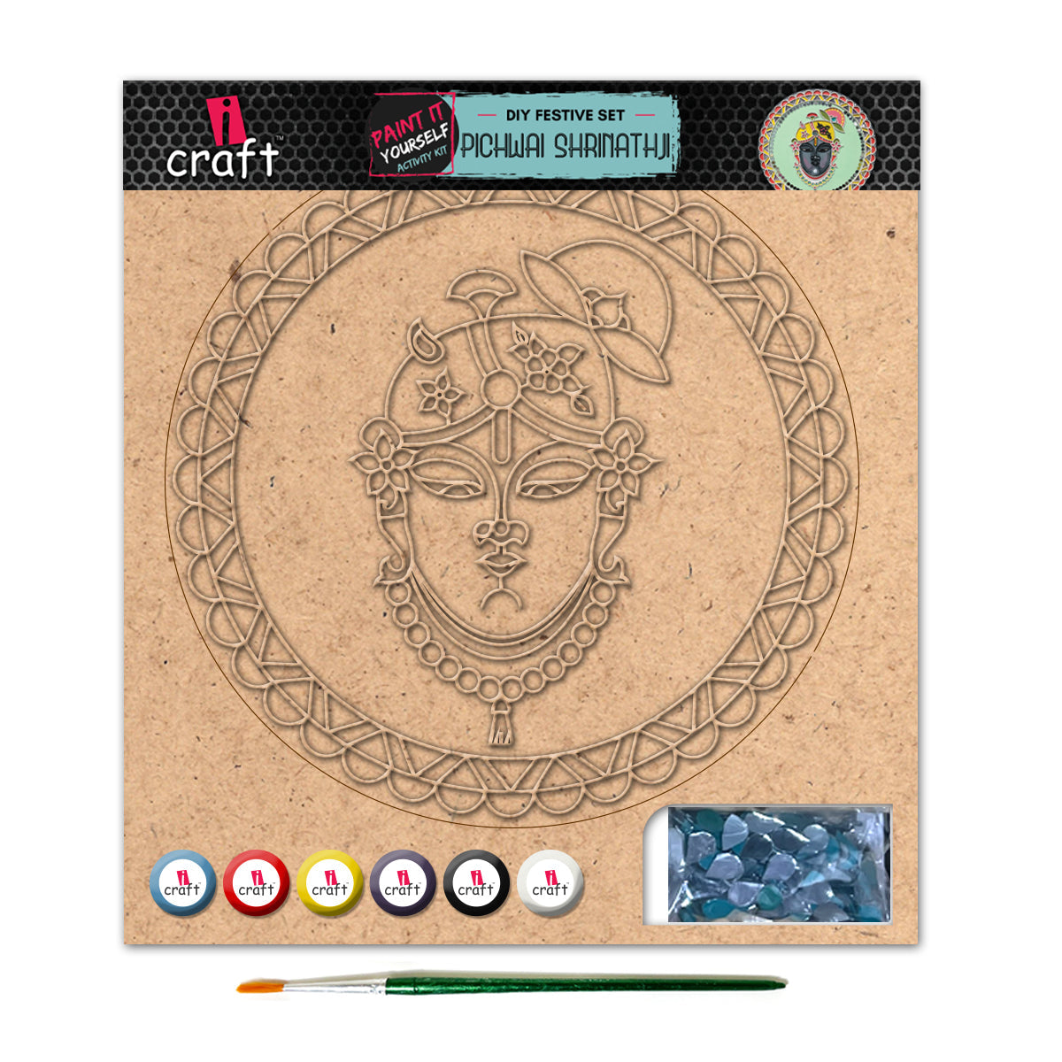 iCraft DIY Pichwai Shrinathji Mandala Art Kit for Home iCraft