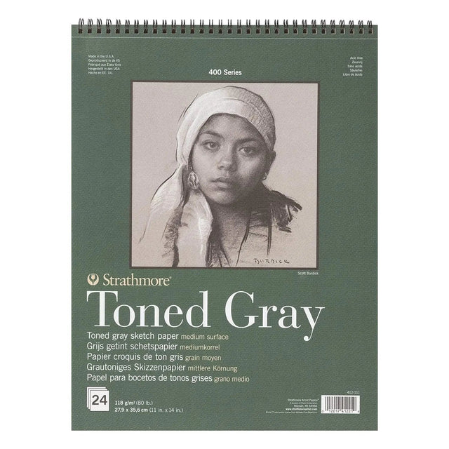 Strathmore 400 Series Toned Gray - Cool Grey Smooth 118 Gsm Paper Strathmore