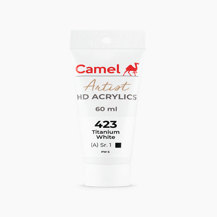 60ml tube of Camel HD Acrylic paint in Titanium White Color.