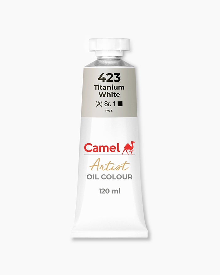 Camel oil paint tube in Titanium White color 120ml.