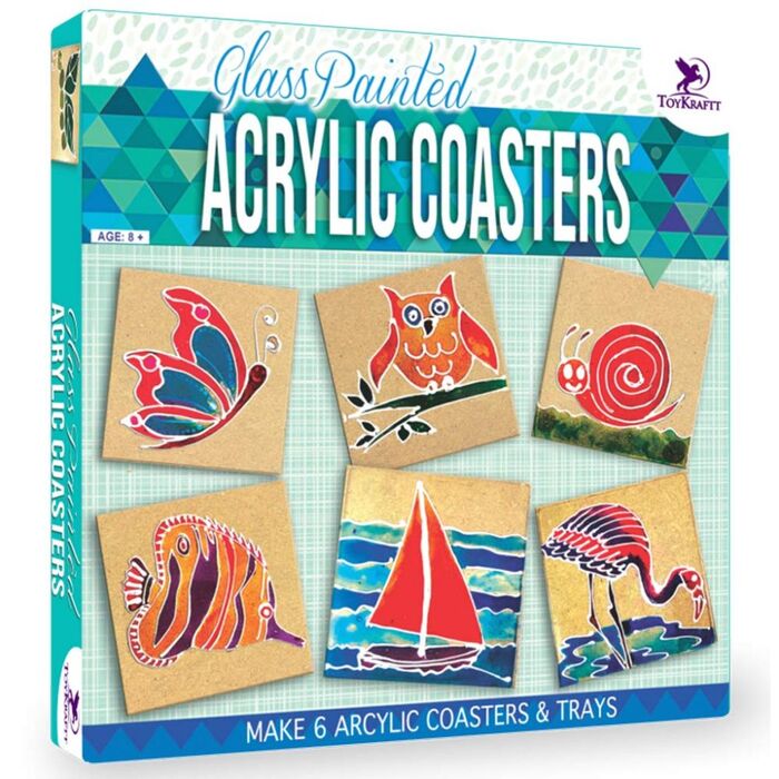 Paint Your Own Glass Acrylic Coasters ������������ï¿