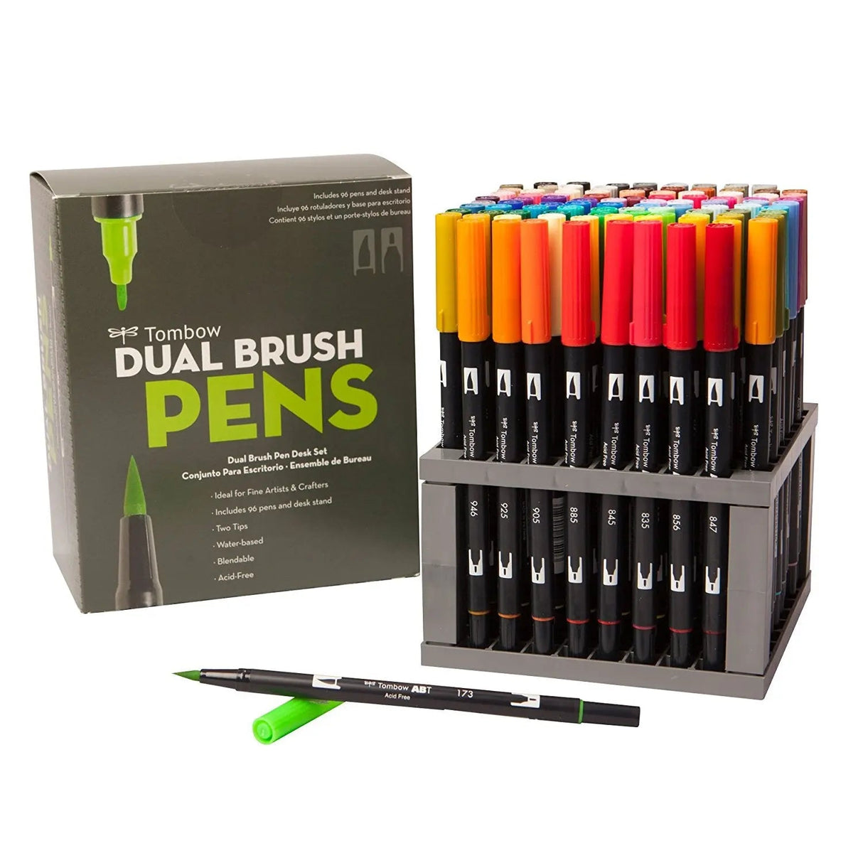 Tombow Dual Brush Pen Art Markers 96 Color Set with Desk Stand ( AB-T96C ) Tombow