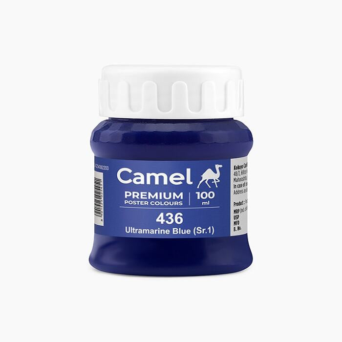Camel premium poster color in a shade of Ultramarine Blue 100ml.