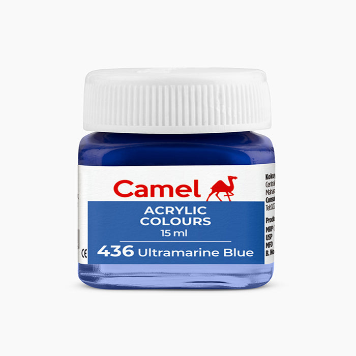 Camel acrylic colors 15ml tube in Ultramarine Blue Shade.