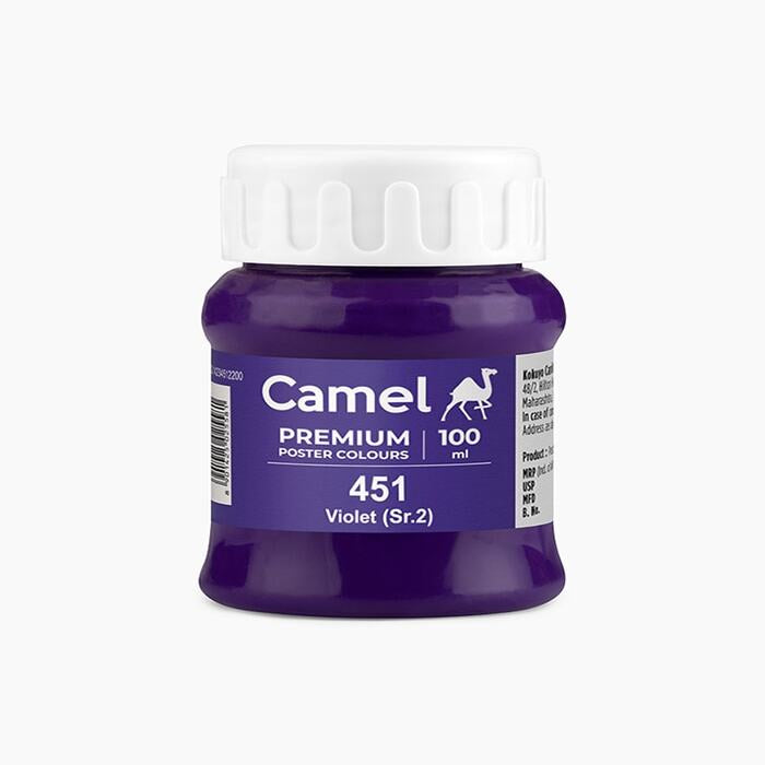 Camel premium poster color in a shade of violet 100ml.