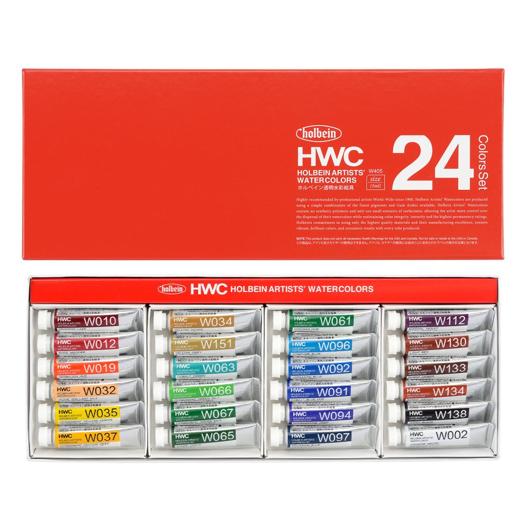 Holbein Artists Watercolour Set of 24 Colours 5ml