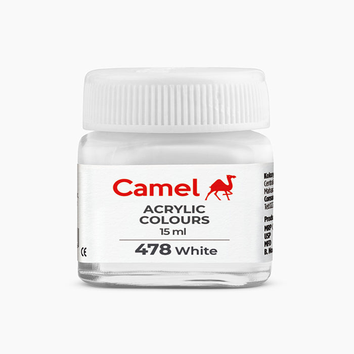 Camel acrylic colors 15ml tube in White Shade.