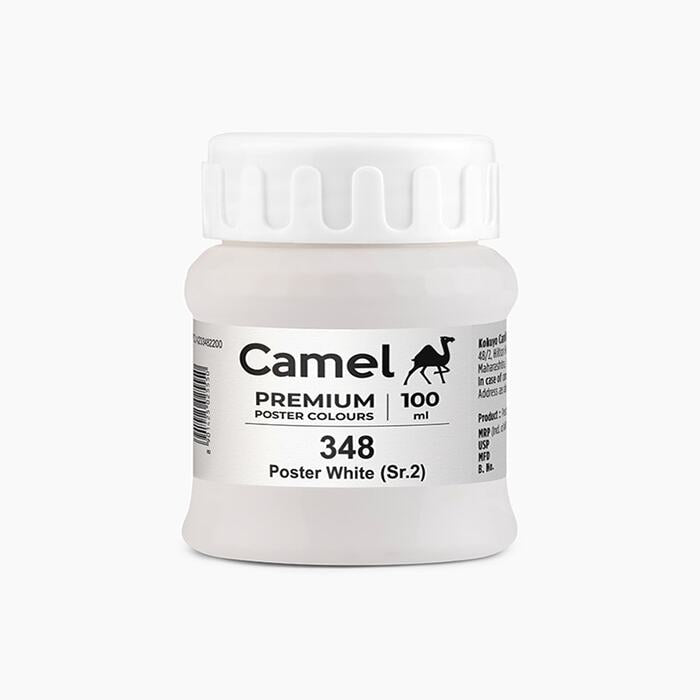 Camel premium poster color in a shade of Poster White 100ml.