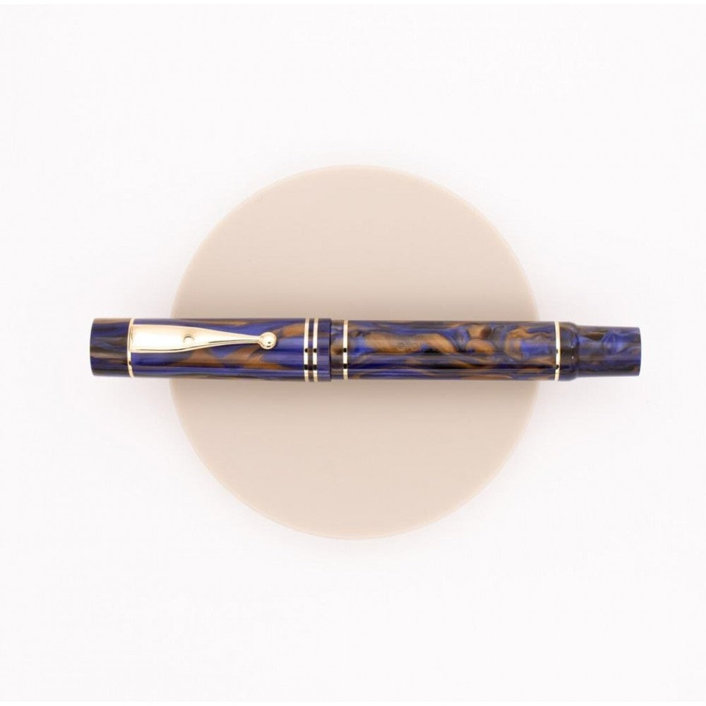 Gioia | Alleria | Fountain Pen | Crepuscola Blue-Brown | Gold Trims Gioia