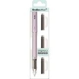 Scrikss Primeo Medium Nib Fountain Pen | 3 Cartridges Included | Stainless Steel Nib & ABS Body | Grey | in Blister Pack 7 Scrikss