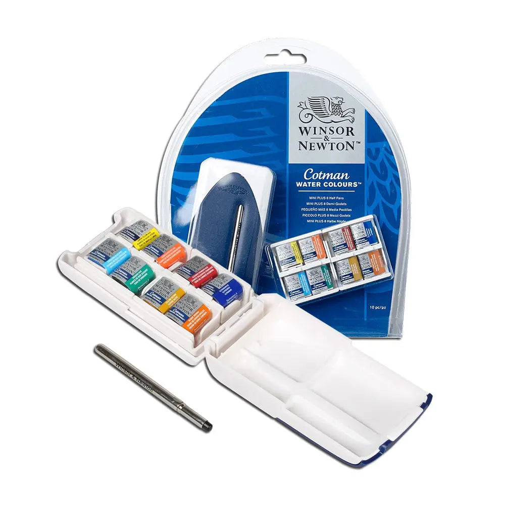 Winsor & Newton Cotman Water Colours - Mini Plus 8 Half Pans Set Winsor & Newton