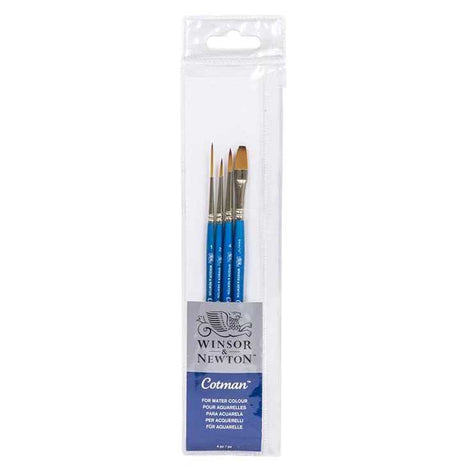 Winsor and Newton Cotman Watercolour Synthetic Hair Brush - Short Handle - Pack of 4 Winsor & Newton