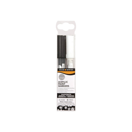 Daler Rowney Acrylic Paint Markers Set - Black & White - Pack of 2 Daler Rowney