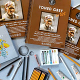 Art Essentials Toned Grey Sketching Paper Spiral Pad - 120 GSM