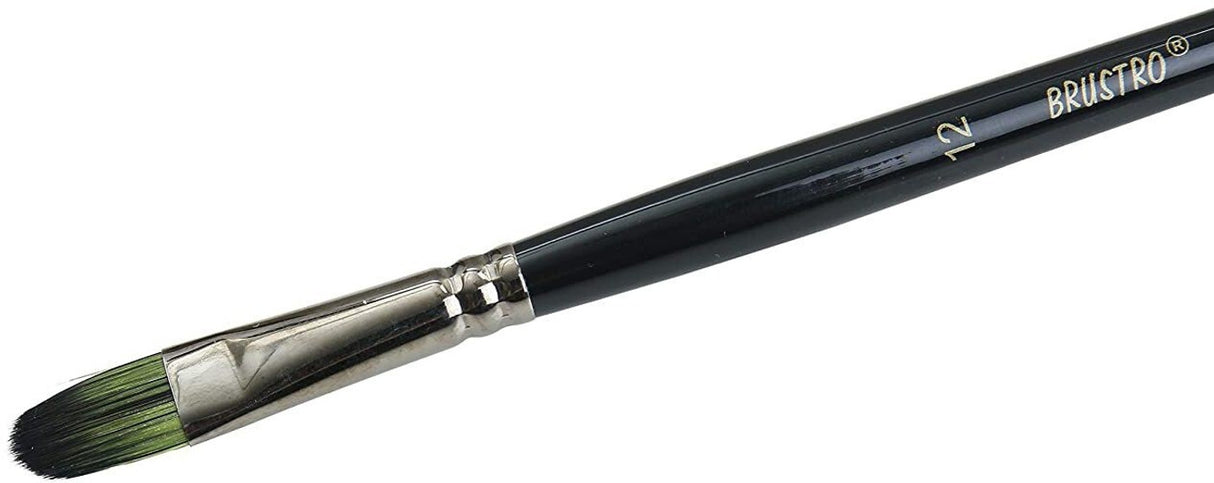 Brustro Filbert Brush Size 12 Greengold Series 1800