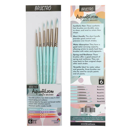 Brustro Aquabloom Artists Paint Brush Set Of 6