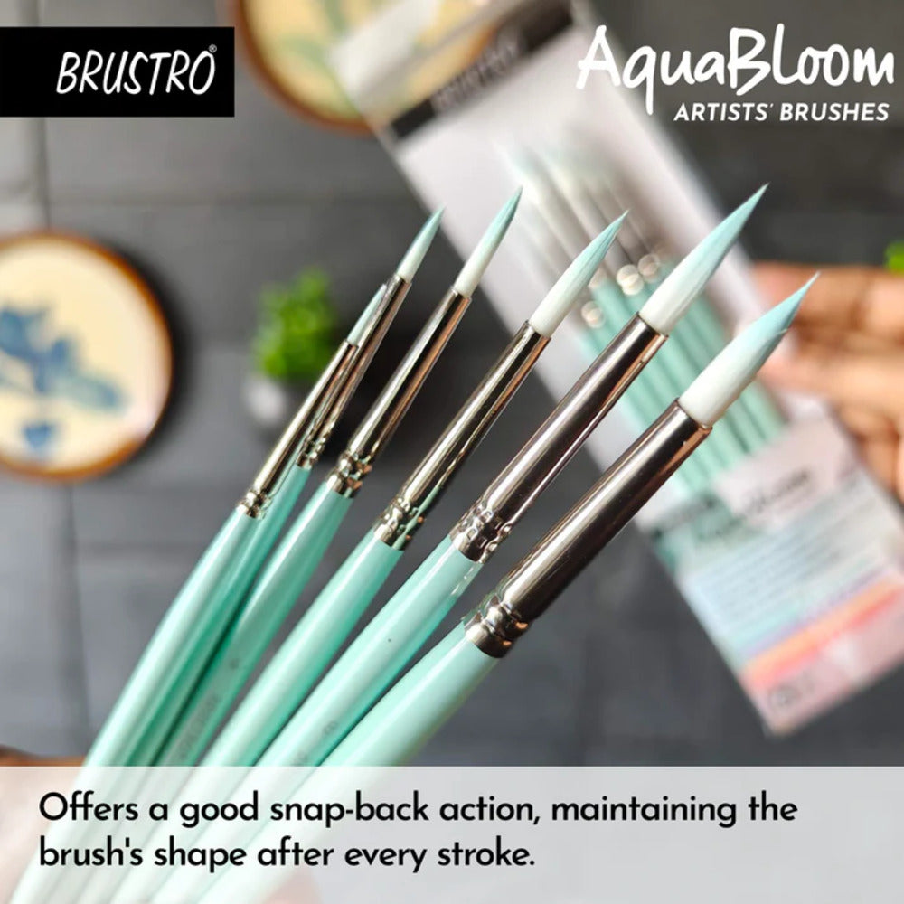 Brustro Aquabloom Artists Paint Brush Set Of 6