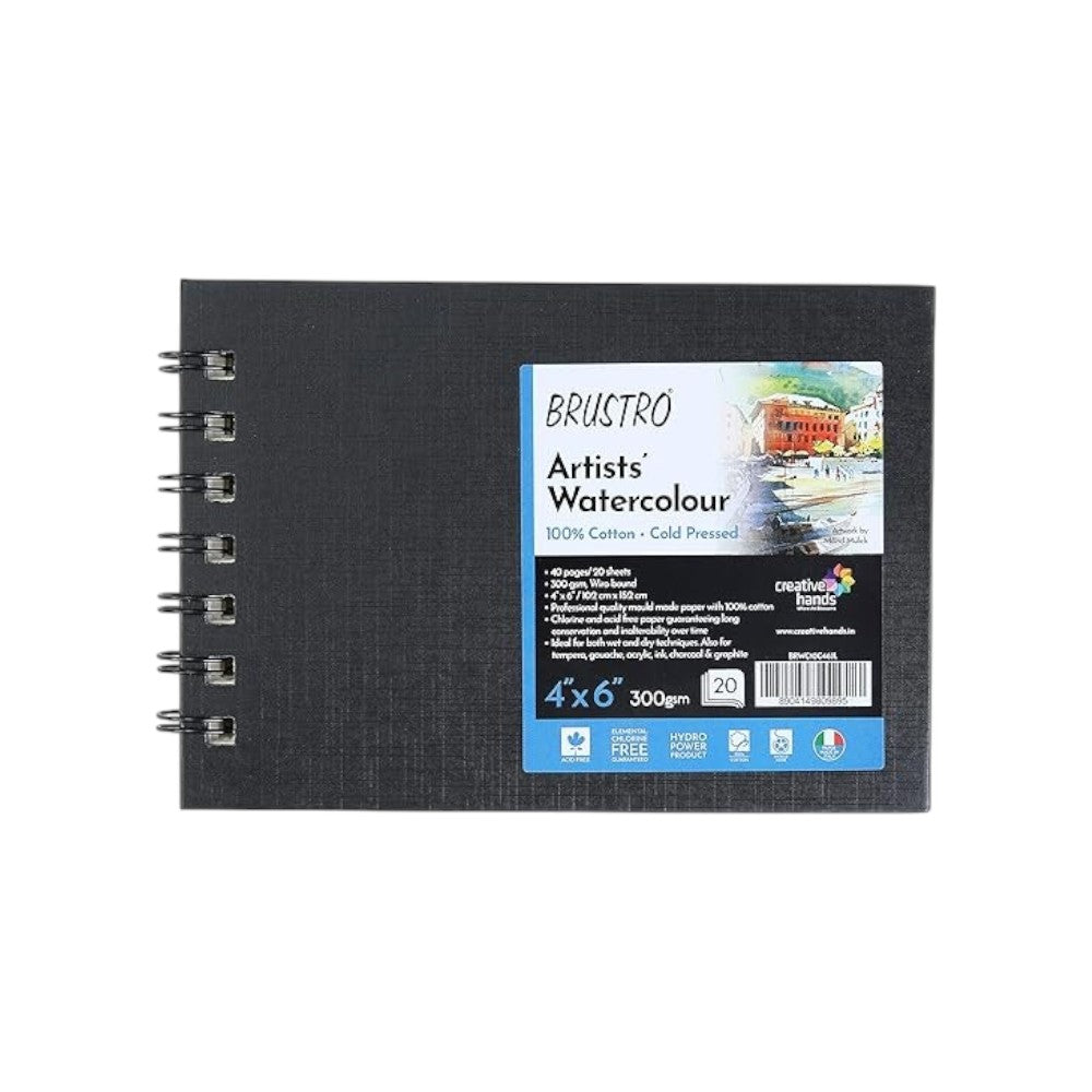 Brustro 100% Cotton Watercolour Journal - 300 GSM - Wiro Bound