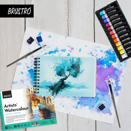 Brustro Watercolour Pad - 25% Cotton - Cold Pressed - 200/300 GSM