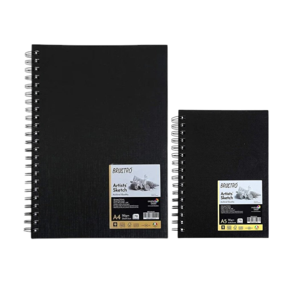 Brustro Artists Sketch Book Journal - Wiro Bound - 110 GSM - A4/A5