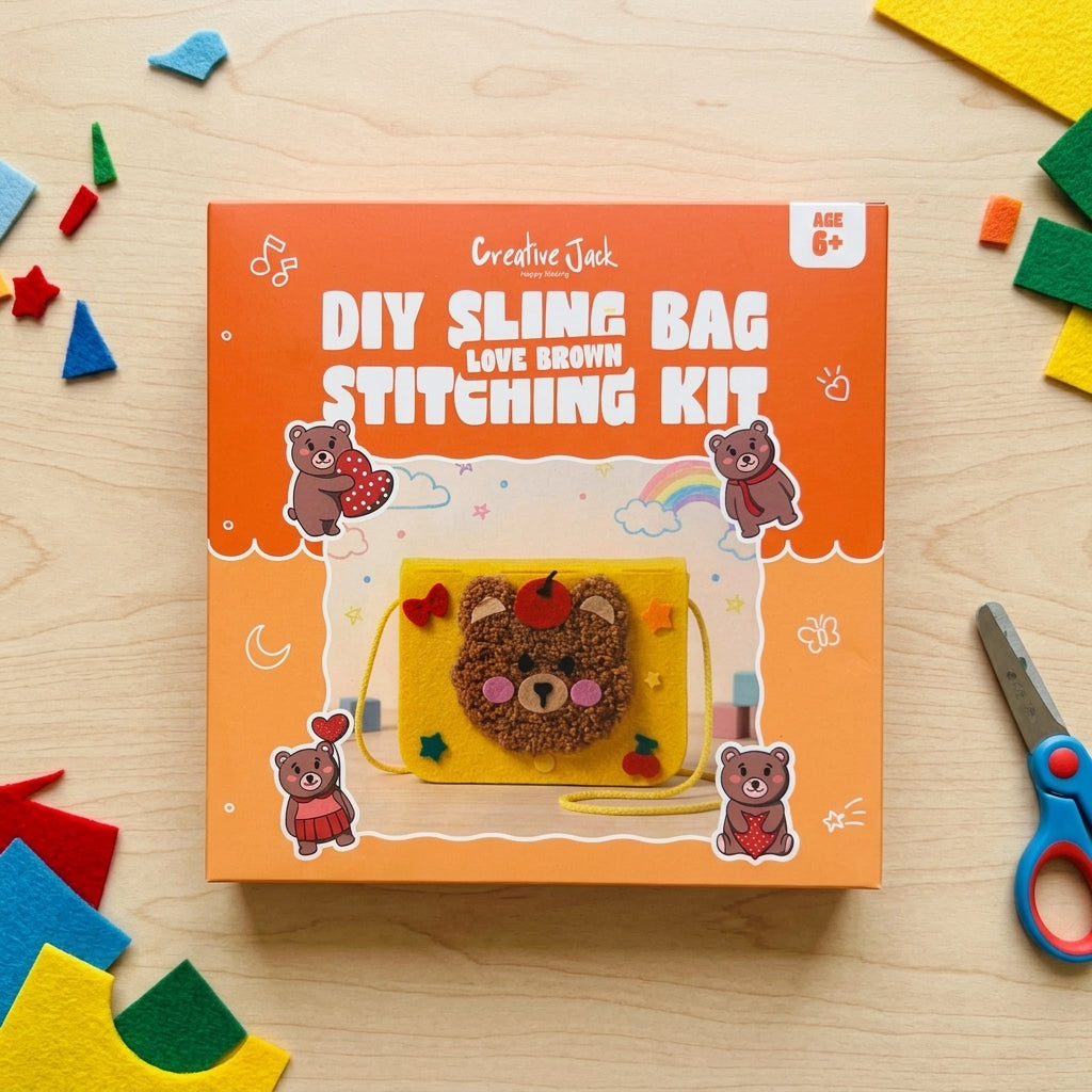 Creative Jack Love Brown Sling Bag Stitching Kit