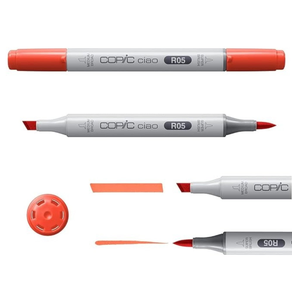 Copic Ciao Marker Set - 6 Primary Colors - Dual Tip - Alcohol Ink