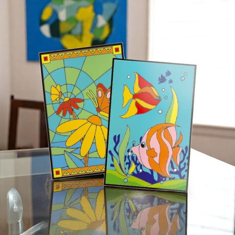 Creative Jack My Glass Painting Kit - Kids 6+ Age - Fish & Butterfly