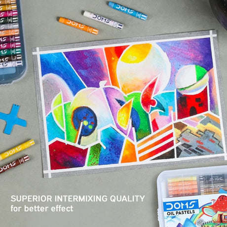 Doms Oil Pastels 12 Shades with Scraping Tool