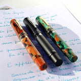 GIOIA | Medium Nib | Fountain Pen | Cenere Black Resin Barrel | Piston Filler | with Ink Window Gioia